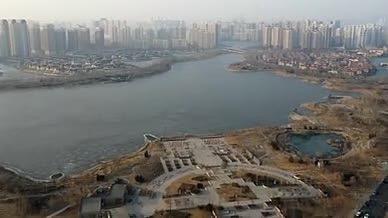 航拍原视频延时航拍视频梅江公园天津视频的预览图